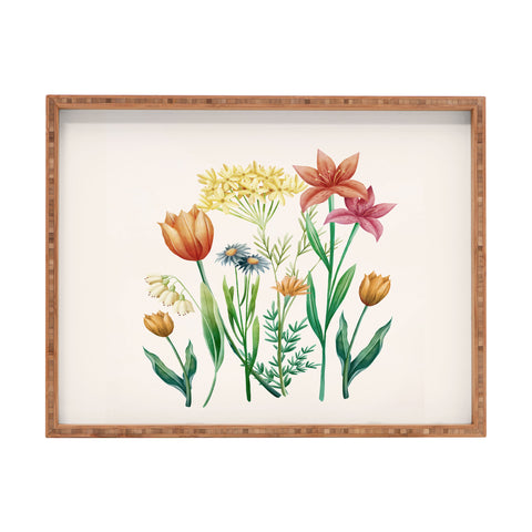 Nadja Vibrant Flowers 03 Rectangular Tray