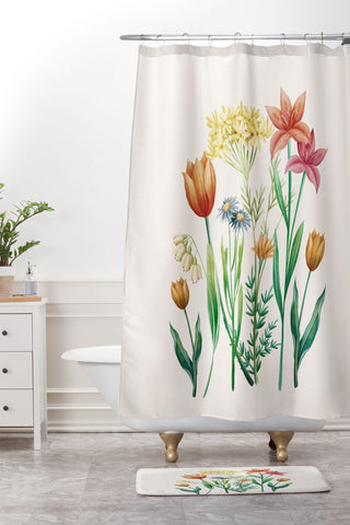 Nadja Vibrant Flowers 03 Shower Curtain And Mat