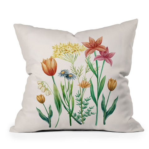 Nadja Vibrant Flowers 03 Outdoor Throw Pillow