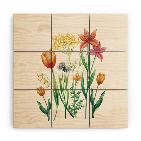 Nadja Vibrant Flowers 03 Wood Wall Mural