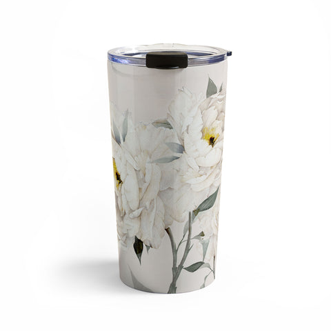 Nadja White Peonies Travel Mug