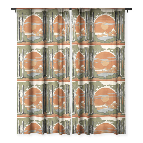 Nadja Wild Abstract Landscape 2 Sheer Window Curtain