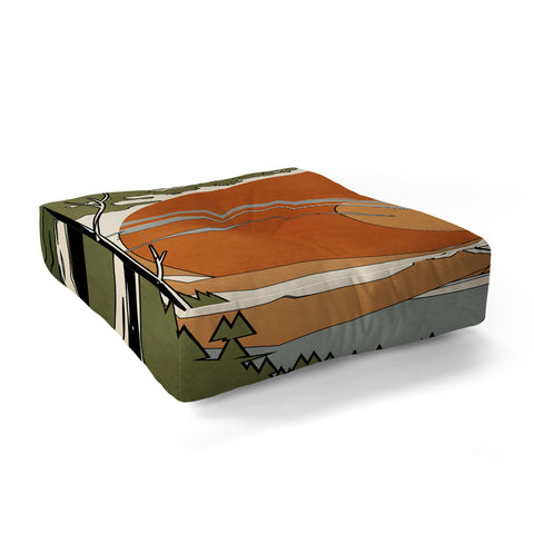 Nadja Wild Abstract Landscape 2 Floor Pillow Square