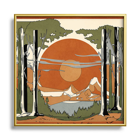 Nadja Wild Abstract Landscape 2 Square Metal Framed Art Print