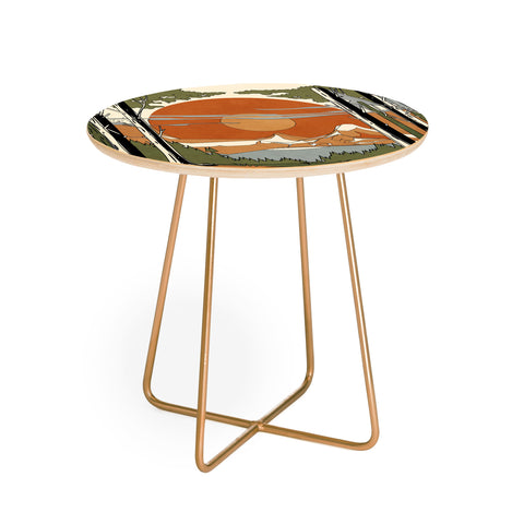 Nadja Wild Abstract Landscape 2 Round Side Table