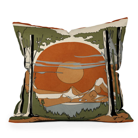 Nadja Wild Abstract Landscape 2 Outdoor Throw Pillow