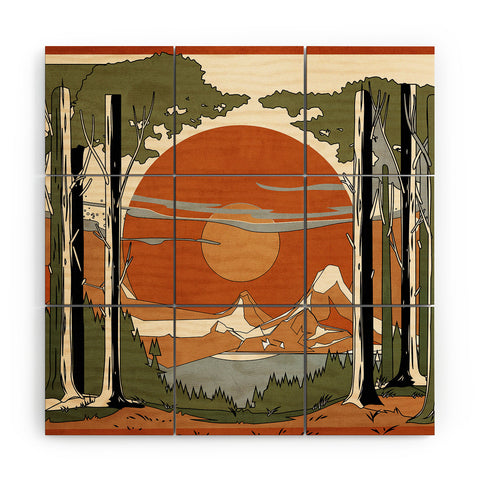 Nadja Wild Abstract Landscape 2 Wood Wall Mural