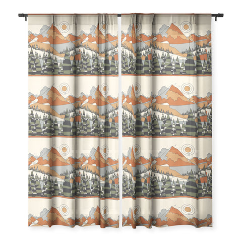 Nadja Wild Abstract Landscape 3 Sheer Window Curtain