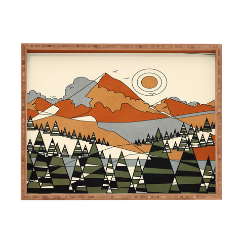 Nadja Wild Abstract Landscape 3 Rectangular Tray