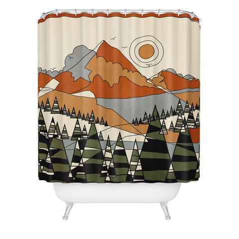 Nadja Wild Abstract Landscape 3 Shower Curtain