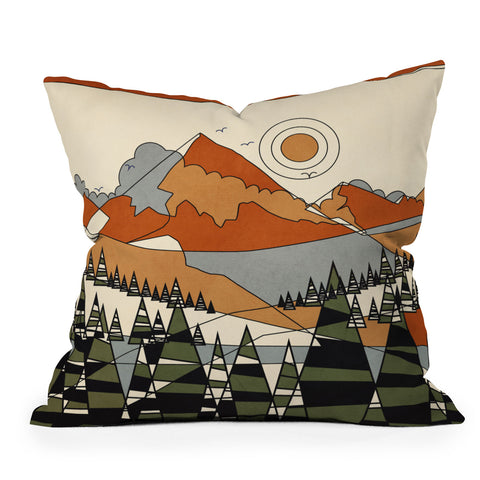 Nadja Wild Abstract Landscape 3 Throw Pillow