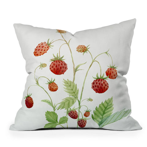 Nadja Wild Strawberries Outdoor Throw Pillow