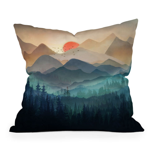 Nadja Wilderness Becomes Alive at Night Outdoor Throw Pillow