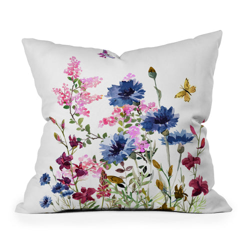 Nadja Wildflowers IV Outdoor Throw Pillow
