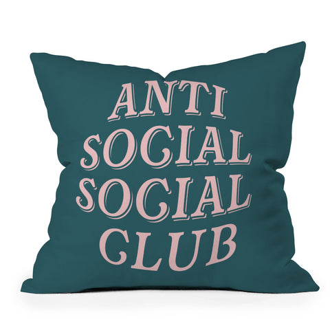 Nasty Woman Club Anti Social Social Club Outdoor Throw Pillow