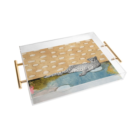 Natalie Baca Abstract Cheetah Acrylic Tray