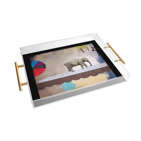 Natalie Baca Abstract Circus Elephant Acrylic Tray