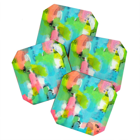 Natalie Baca Butterflies And Rainbows Coaster Set