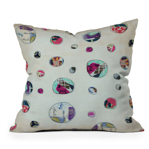 Natalie Baca Circles At Play Outdoor Throw Pillow