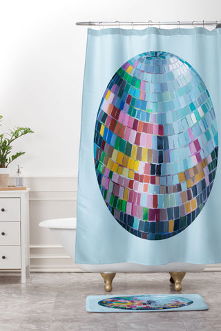 Natalie Baca Disco Lights Shower Curtain And Mat