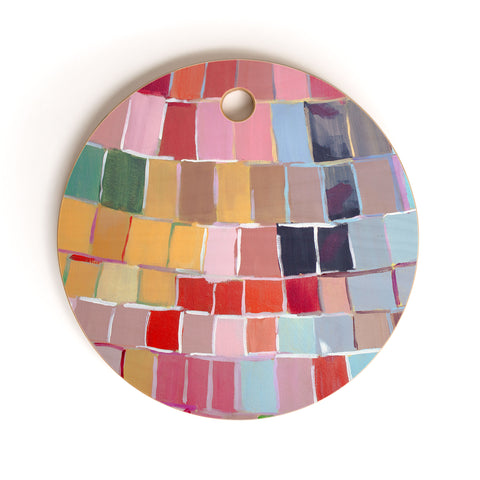 Natalie Baca Golden Mosaic Cutting Board Round