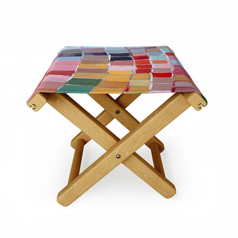 Natalie Baca Golden Mosaic Folding Stool
