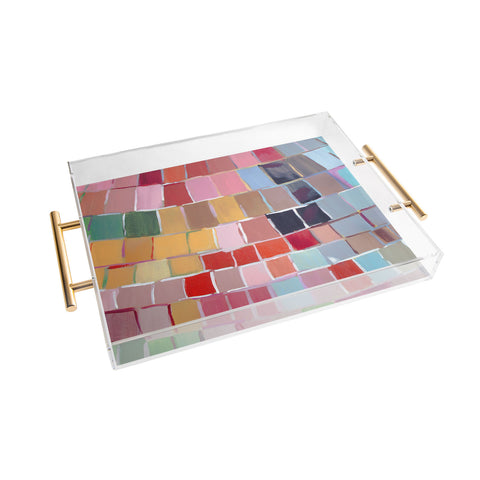 Natalie Baca Golden Mosaic Acrylic Tray
