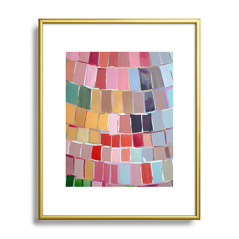 Natalie Baca Golden Mosaic Metal Framed Art Print