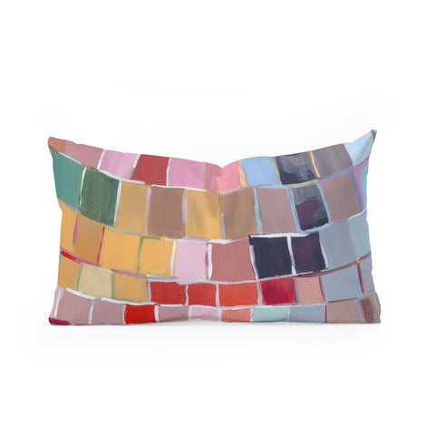Natalie Baca Golden Mosaic Oblong Throw Pillow