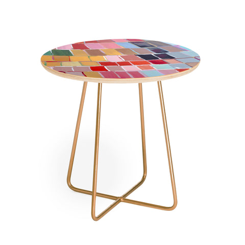 Natalie Baca Golden Mosaic Round Side Table