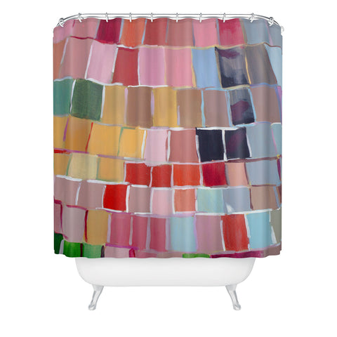Natalie Baca Golden Mosaic Shower Curtain