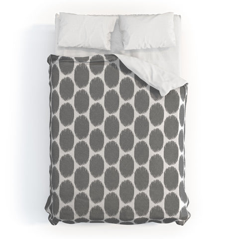 Natalie Baca Ikat Ovals Gray Duvet Cover