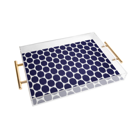 Natalie Baca Ikat Ovals Navy Acrylic Tray