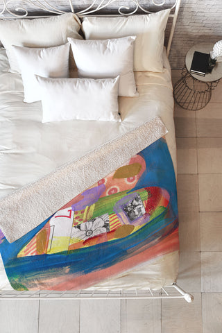 Natalie Baca Lucky in Love Fleece Throw Blanket