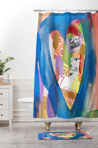 Natalie Baca Lucky in Love Shower Curtain And Mat