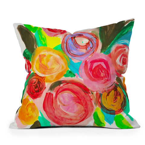 Natalie Baca Meadow Blooms Outdoor Throw Pillow