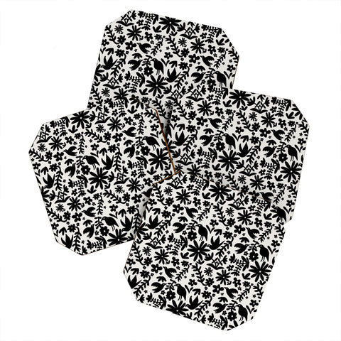Natalie Baca Otomi Party Black Coaster Set