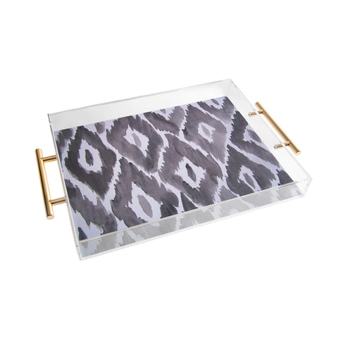 Natalie Baca Painterly Ikat in Black Acrylic Tray