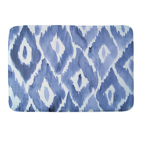 Natalie Baca Painterly Ikat in Indigo Memory Foam Bath Mat