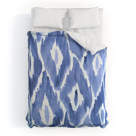 Natalie Baca Painterly Ikat in Indigo Duvet Cover