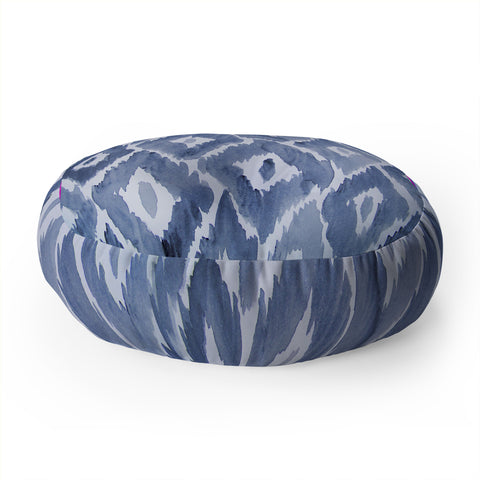 Natalie Baca Painterly Ikat in Indigo Floor Pillow Round