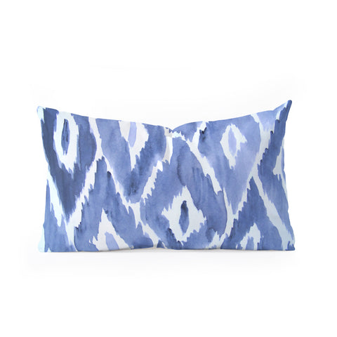 Natalie Baca Painterly Ikat in Indigo Oblong Throw Pillow