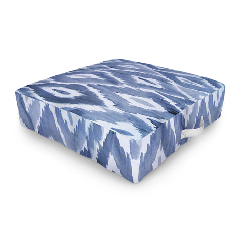 Natalie Baca Painterly Ikat in Indigo Outdoor Floor Cushion