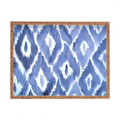 Natalie Baca Painterly Ikat in Indigo Rectangular Tray