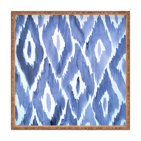Natalie Baca Painterly Ikat in Indigo Square Tray