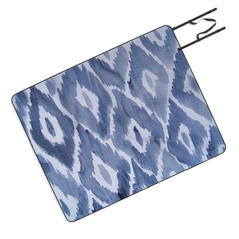 Natalie Baca Painterly Ikat in Indigo Picnic Blanket