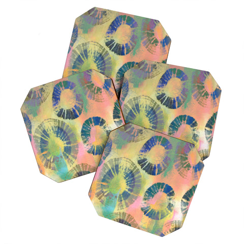 Natalie Baca Painterly Tie Dye Circles Coaster Set