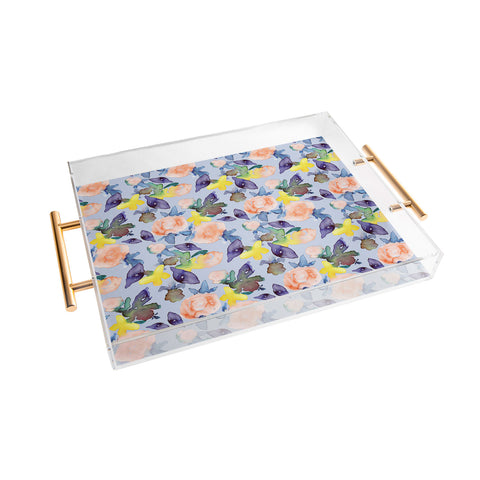Natalie Baca Peach Rose Acrylic Tray