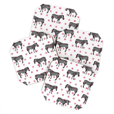 Natalie Baca Polka Dots And Stripes Coaster Set