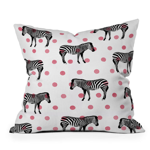 Natalie Baca Polka Dots And Stripes Outdoor Throw Pillow
